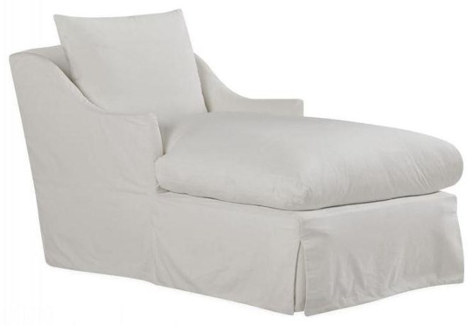 Slipcovered chaise lounge deals